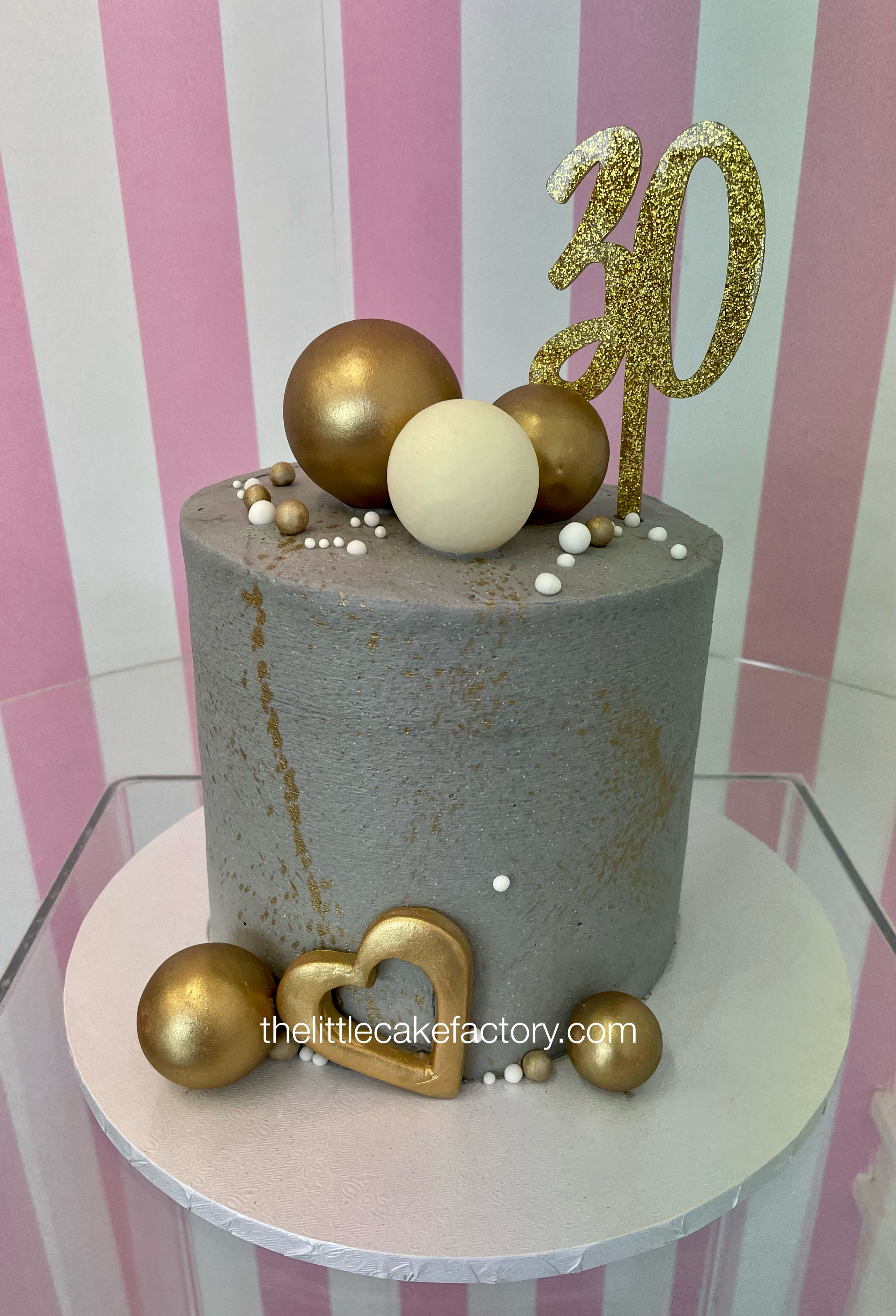 silver gold 30th cake Cake | Celebration Cakes