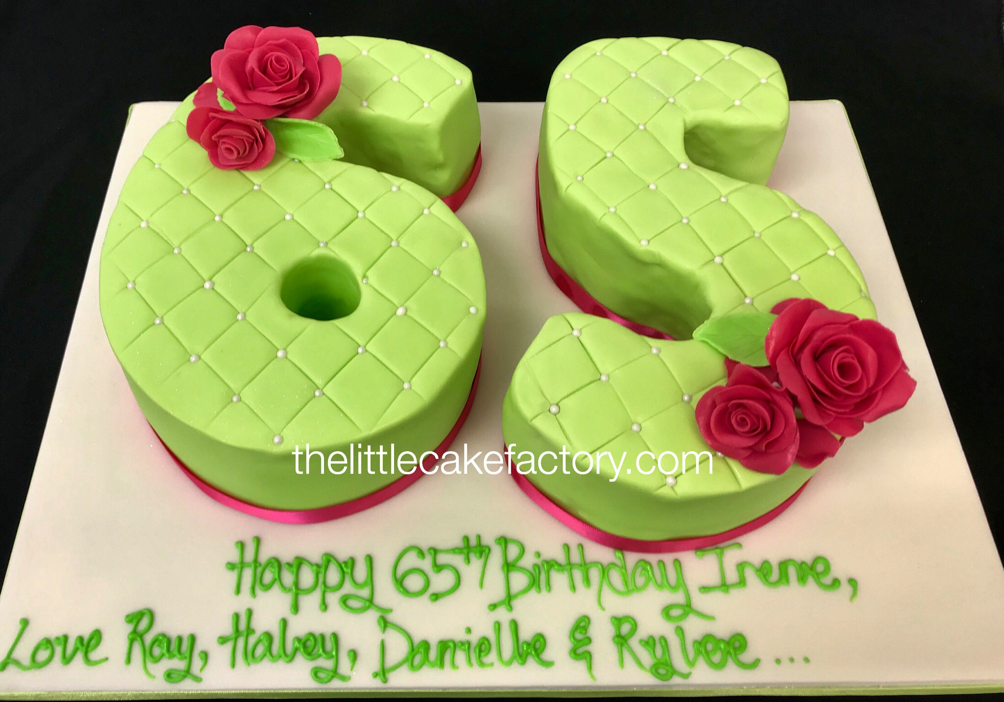 lime green 65 cake Cake | Numbers Cakes