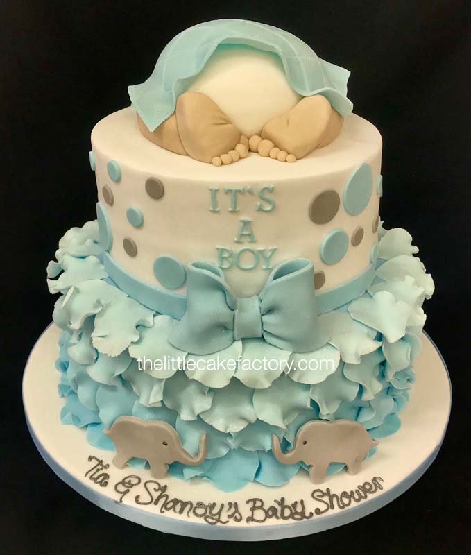 Blue ombre baby shower cake Cake | Celebration Cakes