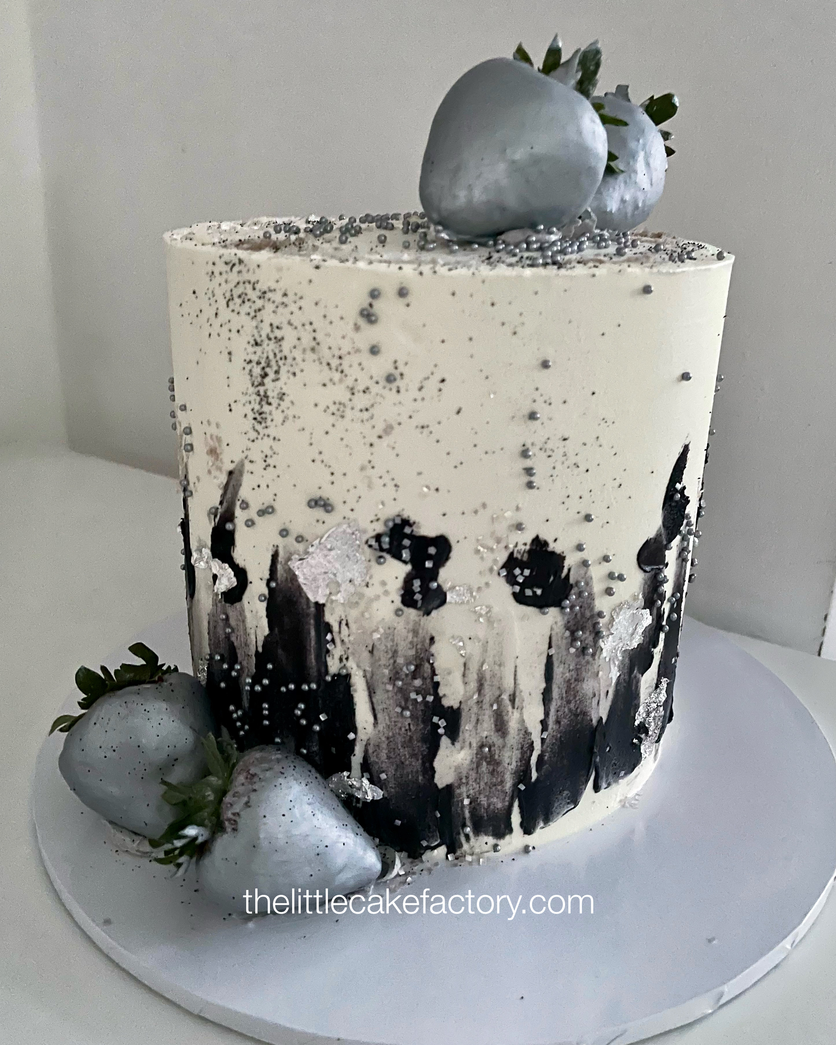 black mono strokes Cake | Celebration Cakes