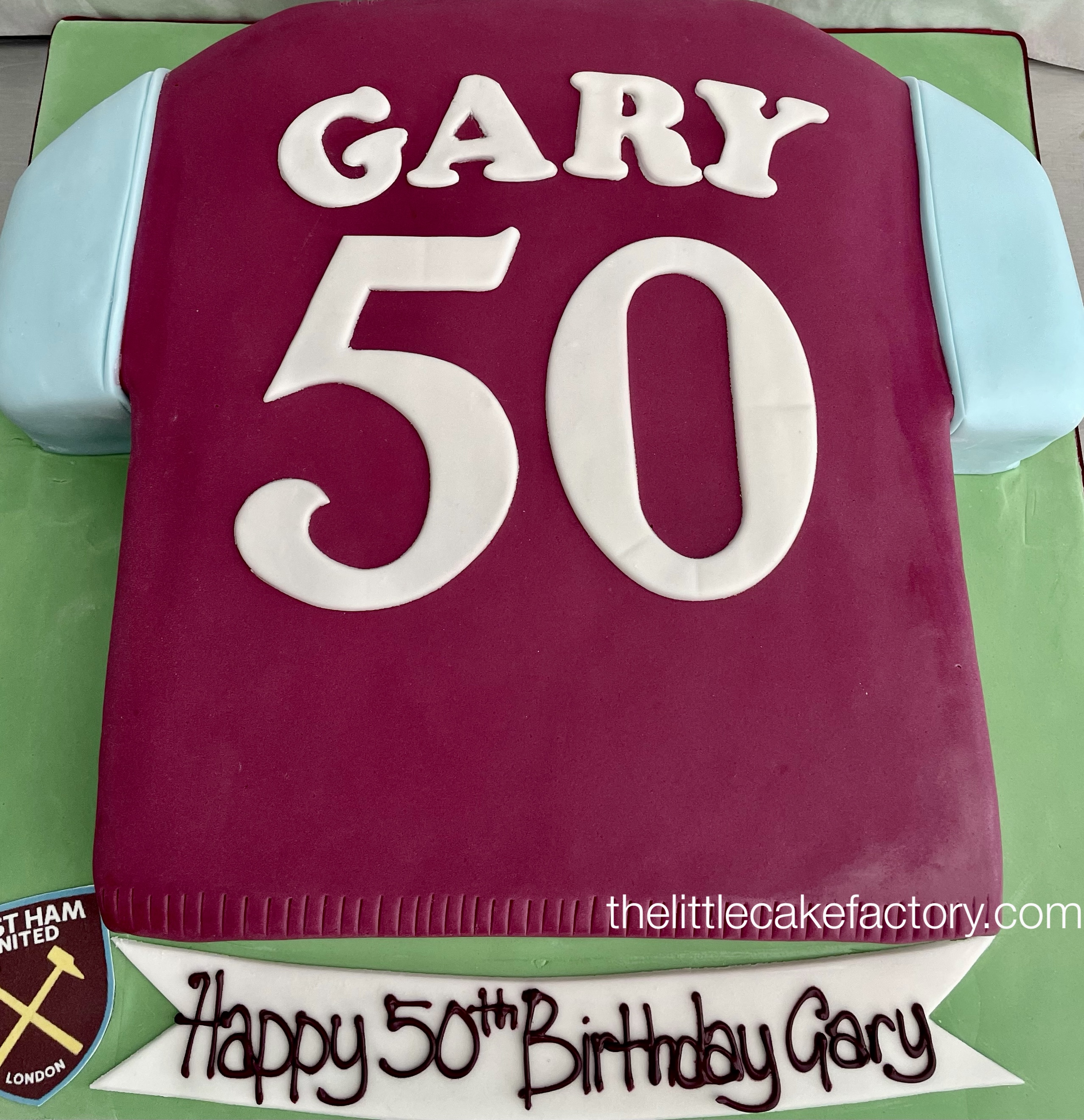 west ham 50th shirt cake Cake | Sports Cakes