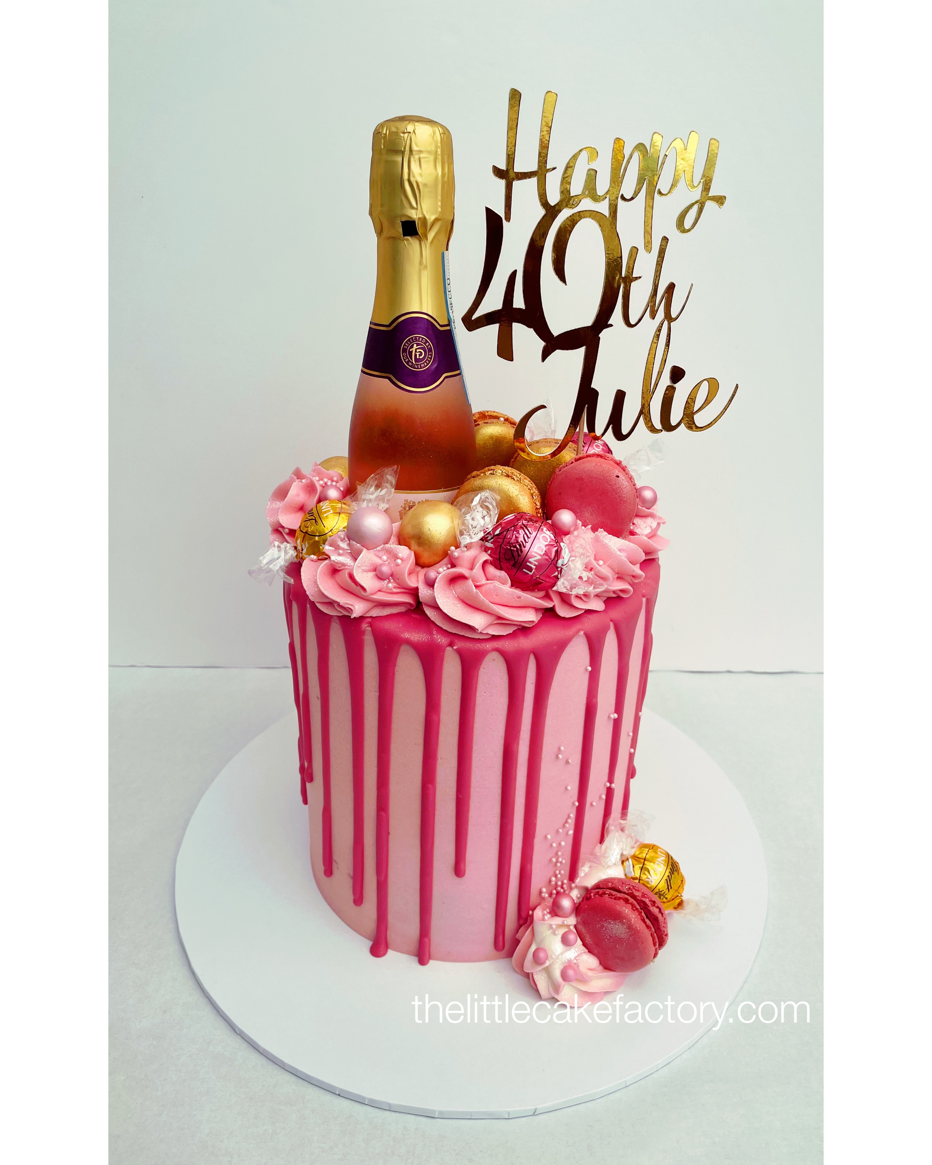 new pink 40th drip Cake | Drip Cakes