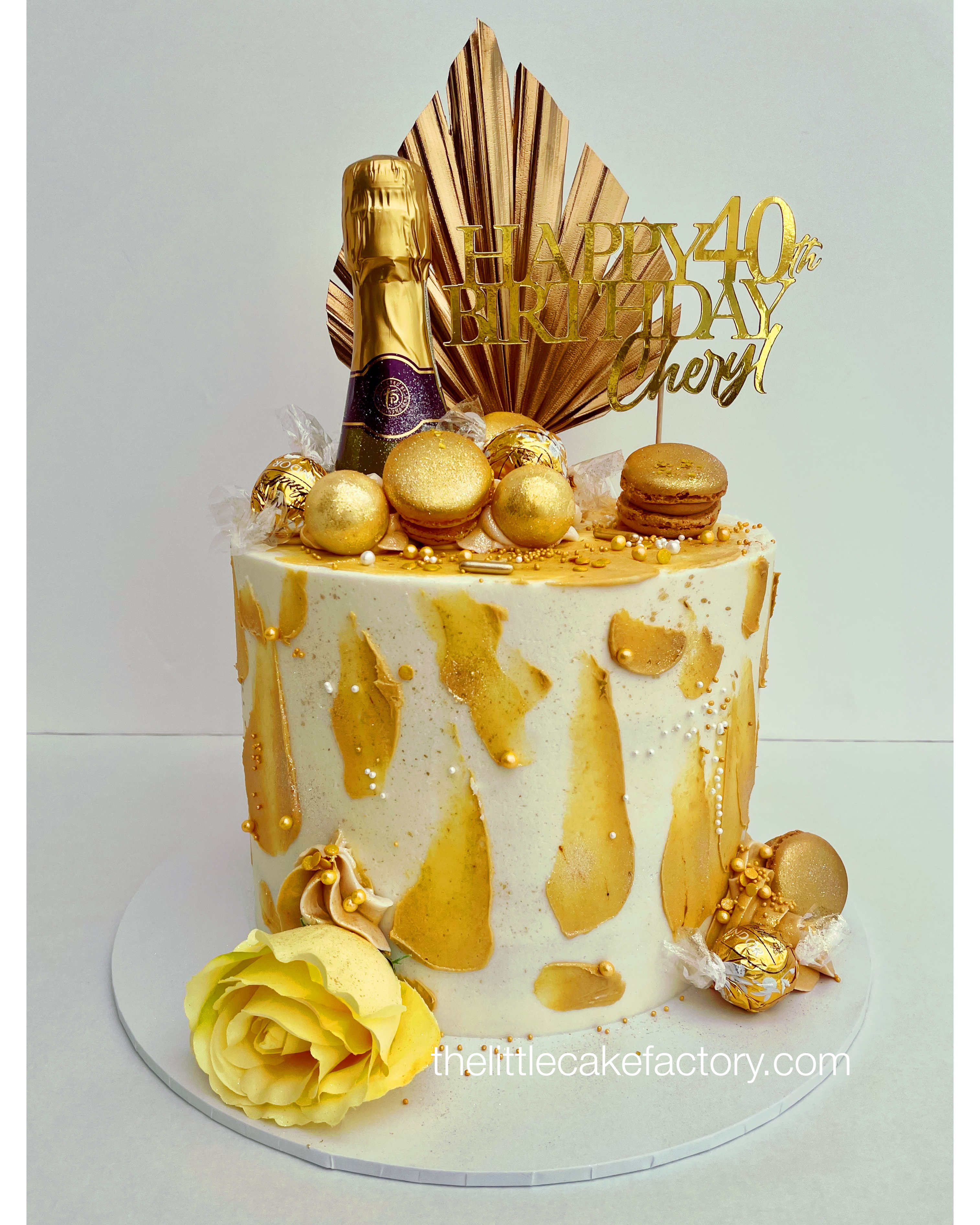 gold palm spear 40th Cake | Celebration Cakes