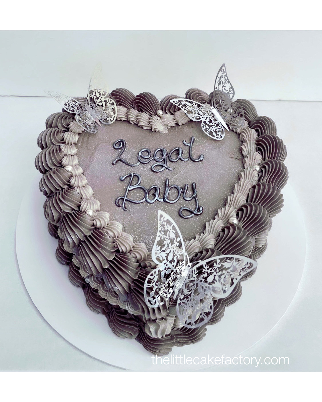 silver vintage heart cake Cake | Celebration Cakes