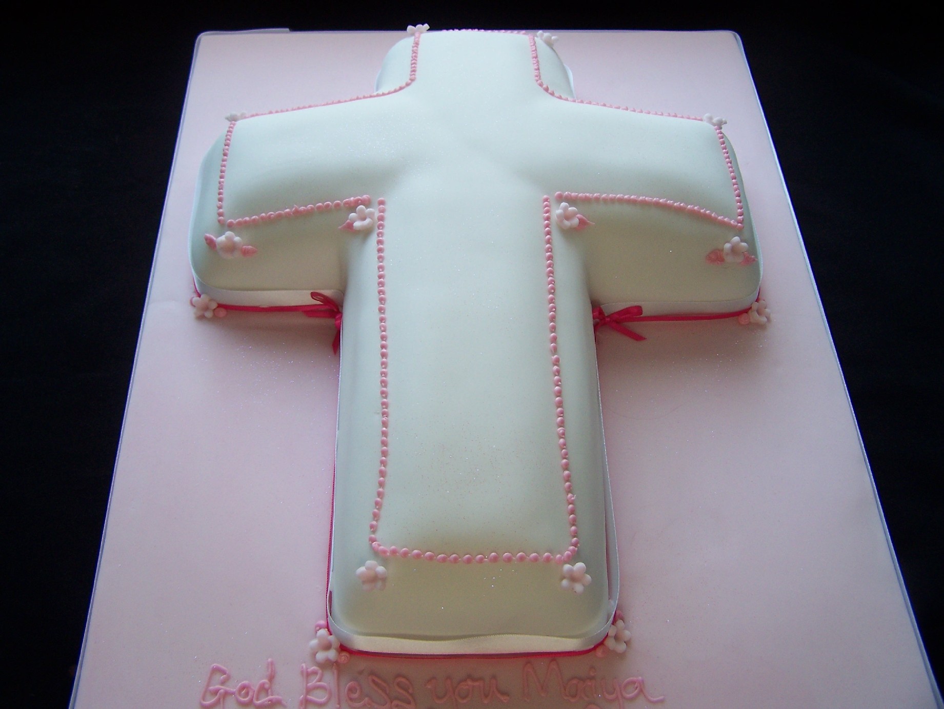 Pink Cross Cake | Celebration Cakes
