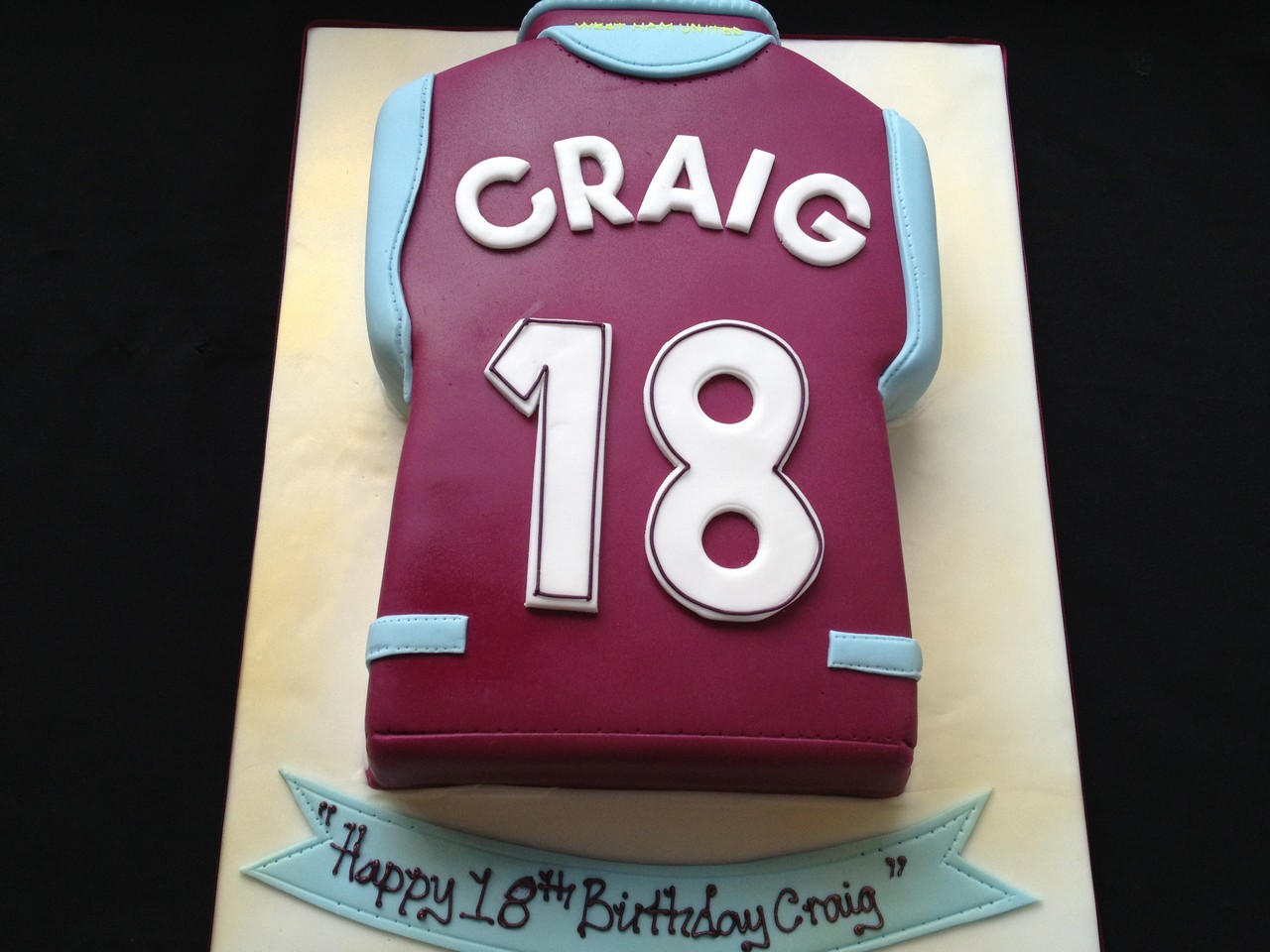 West Ham 18th Football Shirt Cake | Celebration Cakes