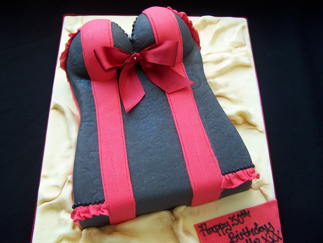 Red n Black Basque Cake | Novelty Cakes