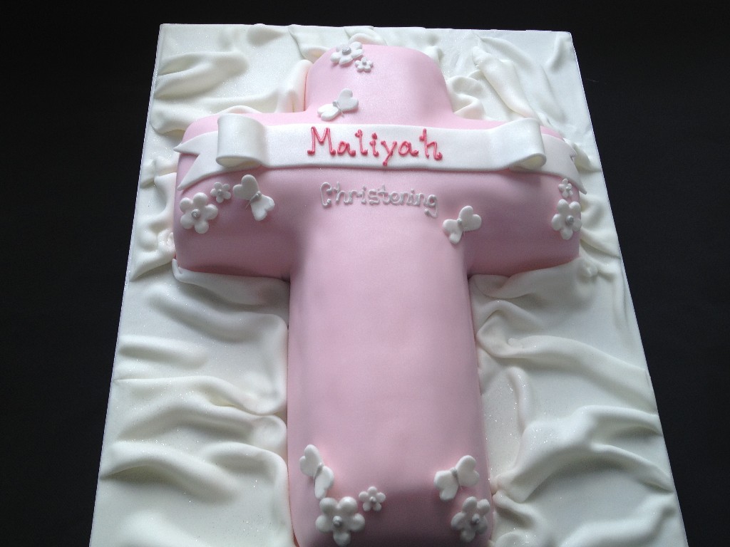 Maliyah Christening Cross Cake |  Cakes