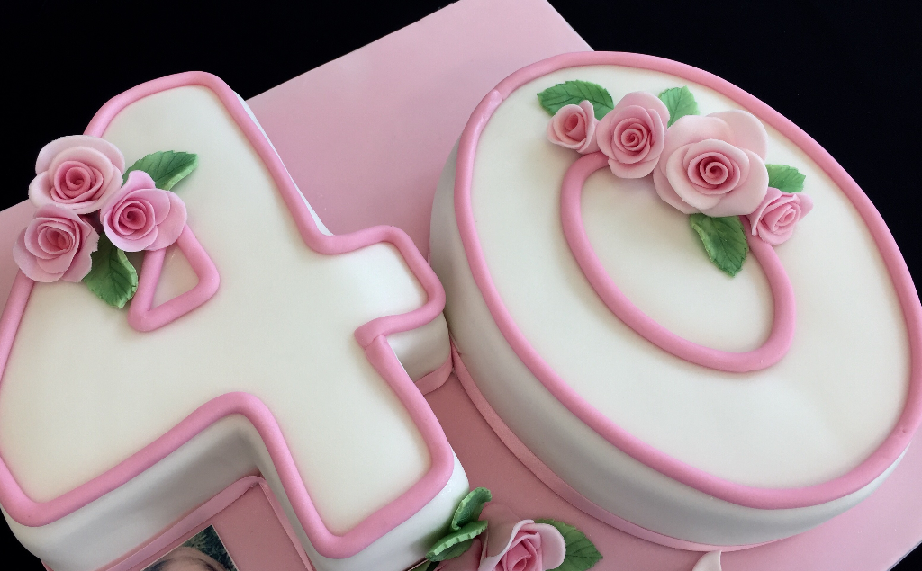 Soft Pink 40 Cake |  Cakes