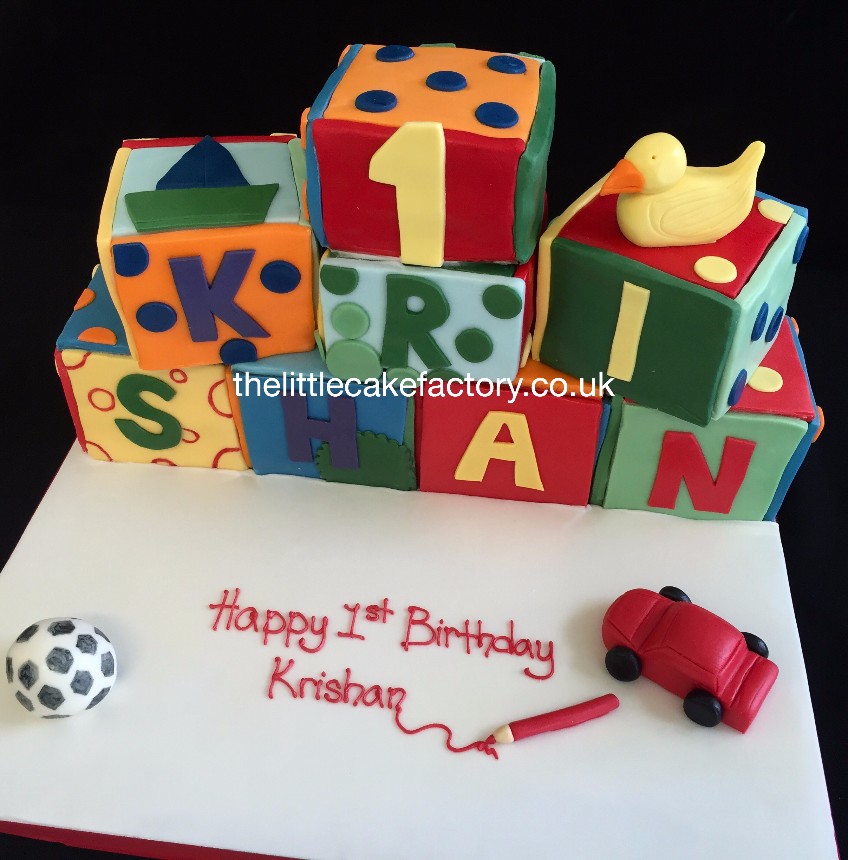 1st Birthday Blocks Cake |  Cakes